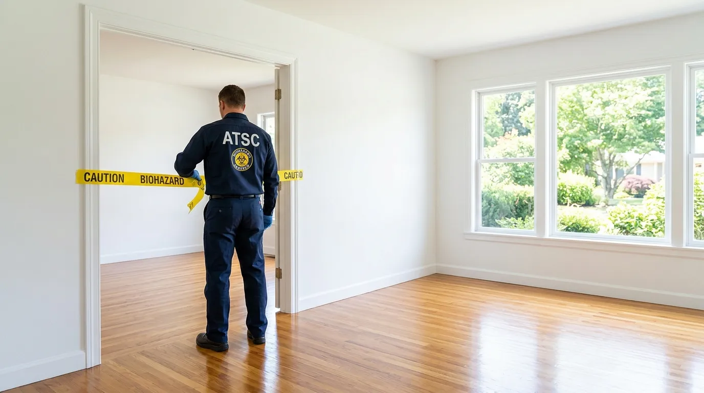 Certified biohazard cleanup crew performing Decomposition Cleanup in River Grove